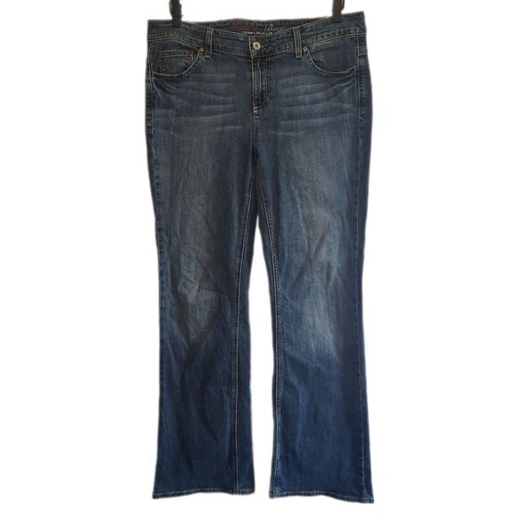 Tommy Hilfiger Freedom Boot Flare Jeans Size 12 Mid Rise Wide Y2K 90s Stretch - Picture 1 of 12